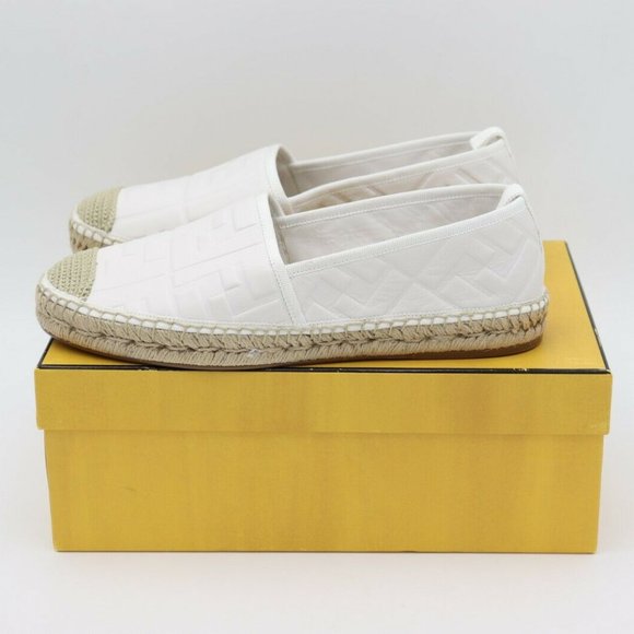 HostPick!🥳 New Fendi FF Logo Leather Flat Espadrilles - Picture 4 of 8
